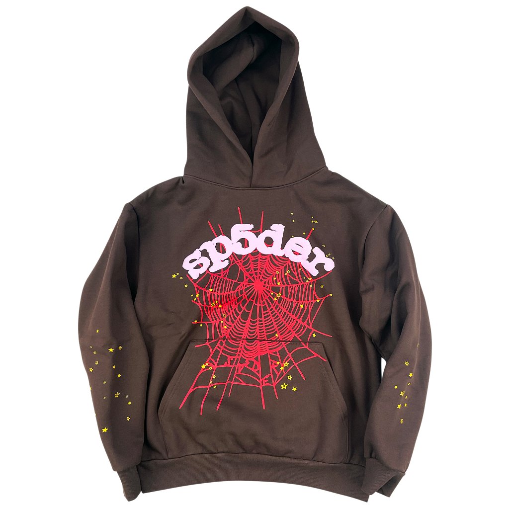 Sp5der Web Pullover Hoodie Brown | Spider Worldwide